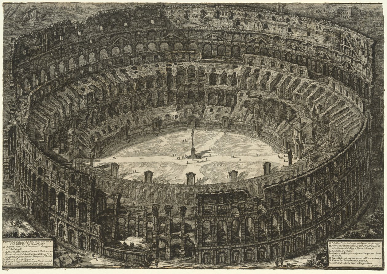 Utsikt over Roma: Colosseum, 1776. av Giovanni Battista Piranesi
