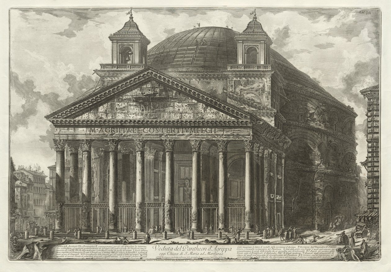 Utsikt over Roma: Pantheon av Giovanni Battista Piranesi