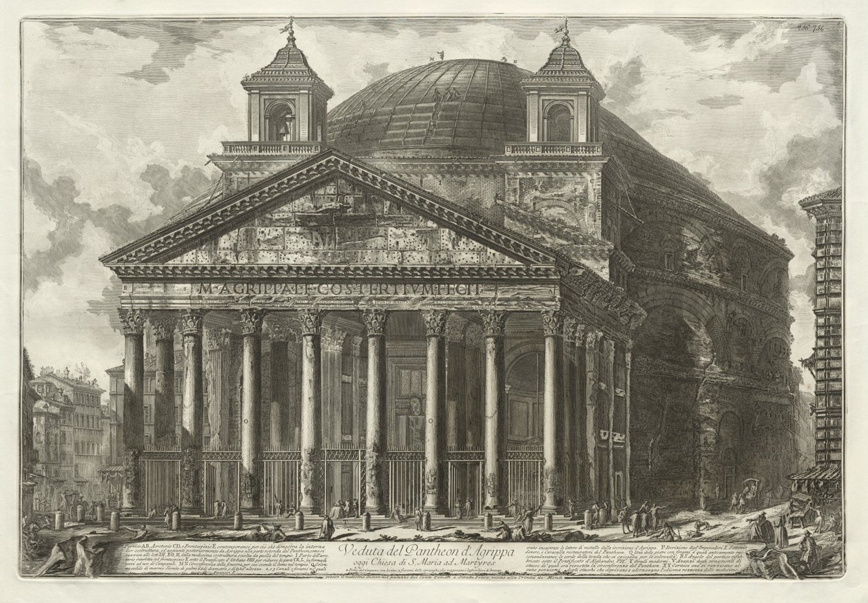 Utsikt over Roma: Pantheon, 1761. av Giovanni Battista Piranesi