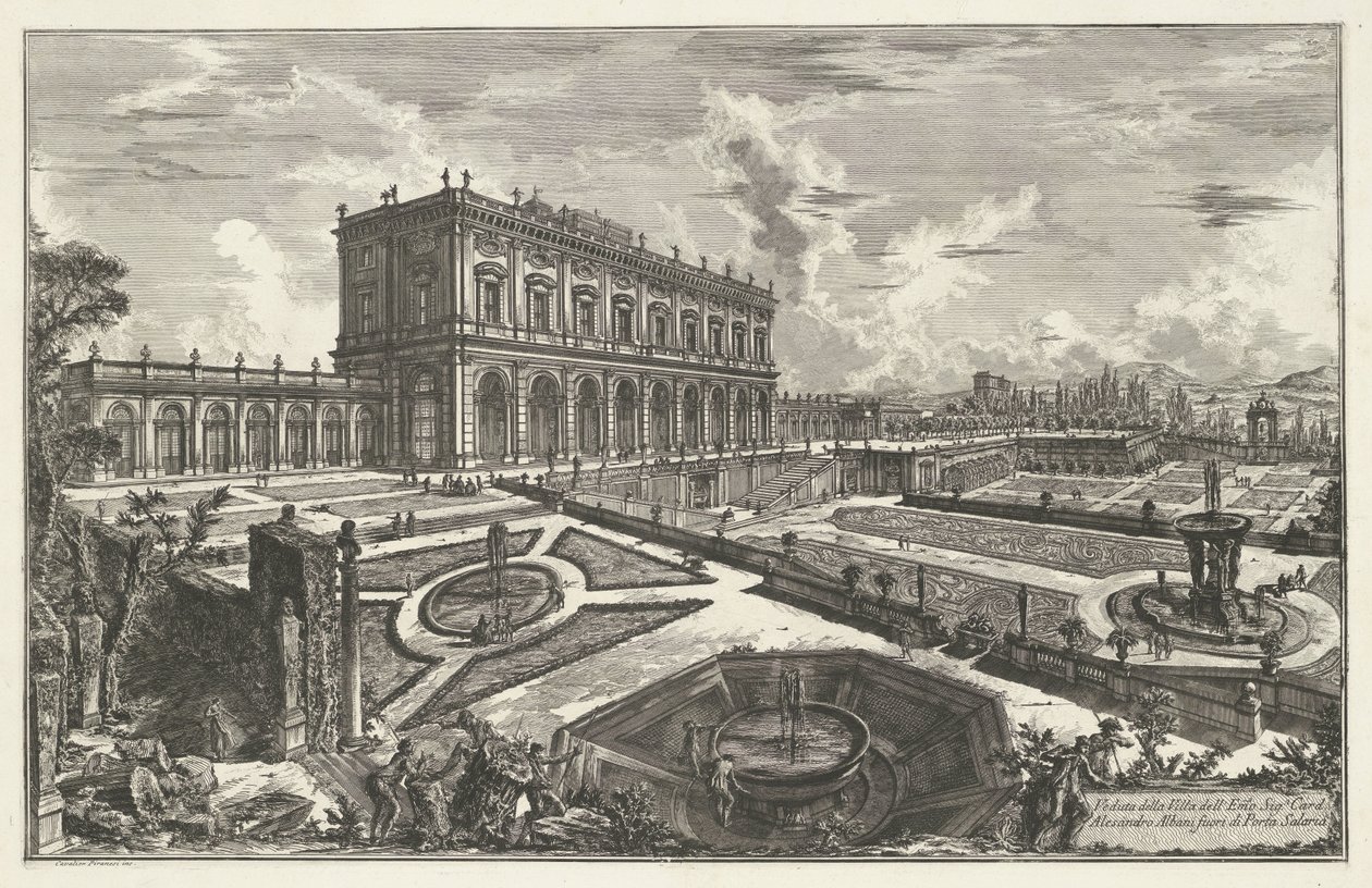 Villa Albani te Roma Utsikt over Villa dell