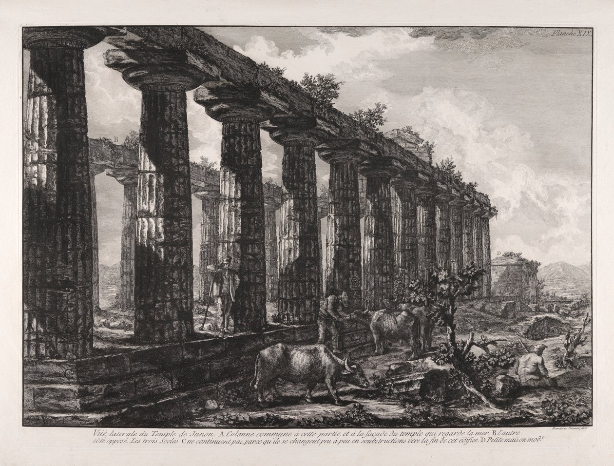 Sidevisning av Juno-tempelet av Giovanni Battista Piranesi