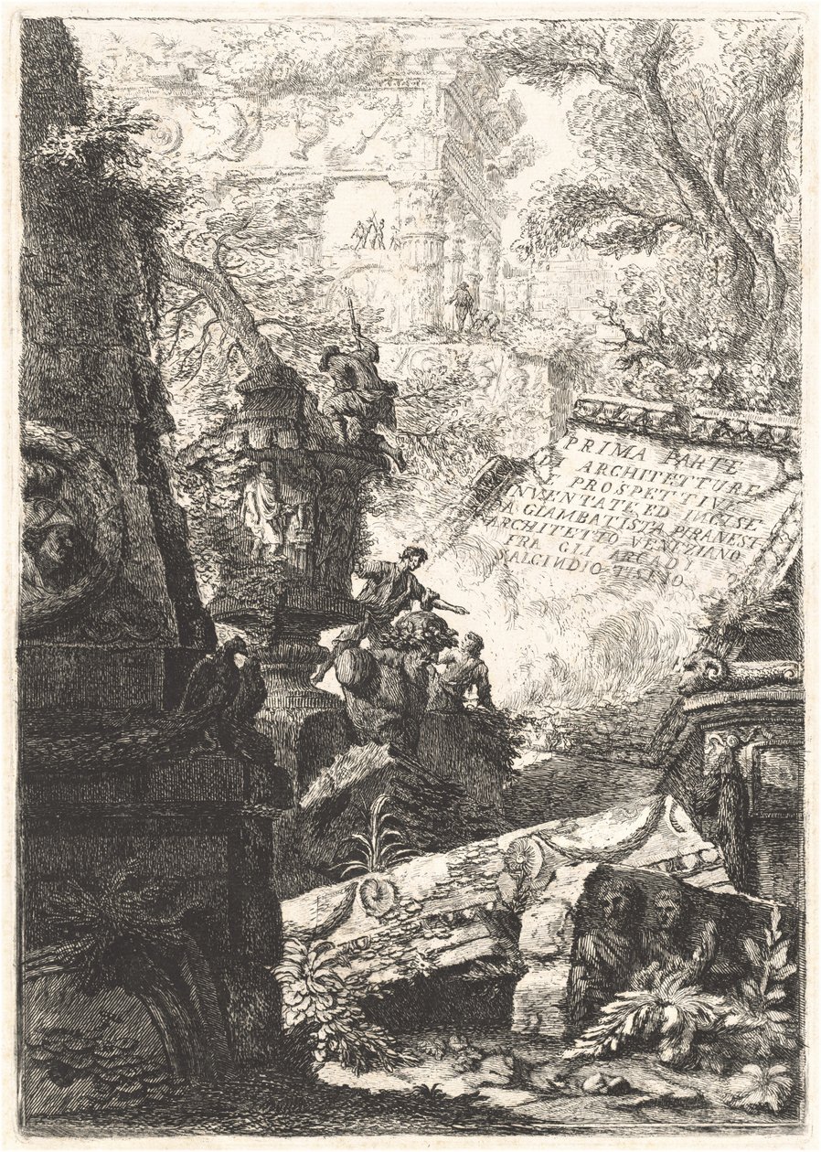 Første del; Grotesker; Fengsler; Eventuelle visninger ...; Trofeer til Octavian Augustus av Giovanni Battista Piranesi and Francesco Piranesi