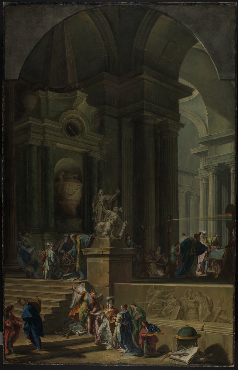 Et allegorisk monument over Sir Isaac Newton av Giovanni Battista Pittoni
