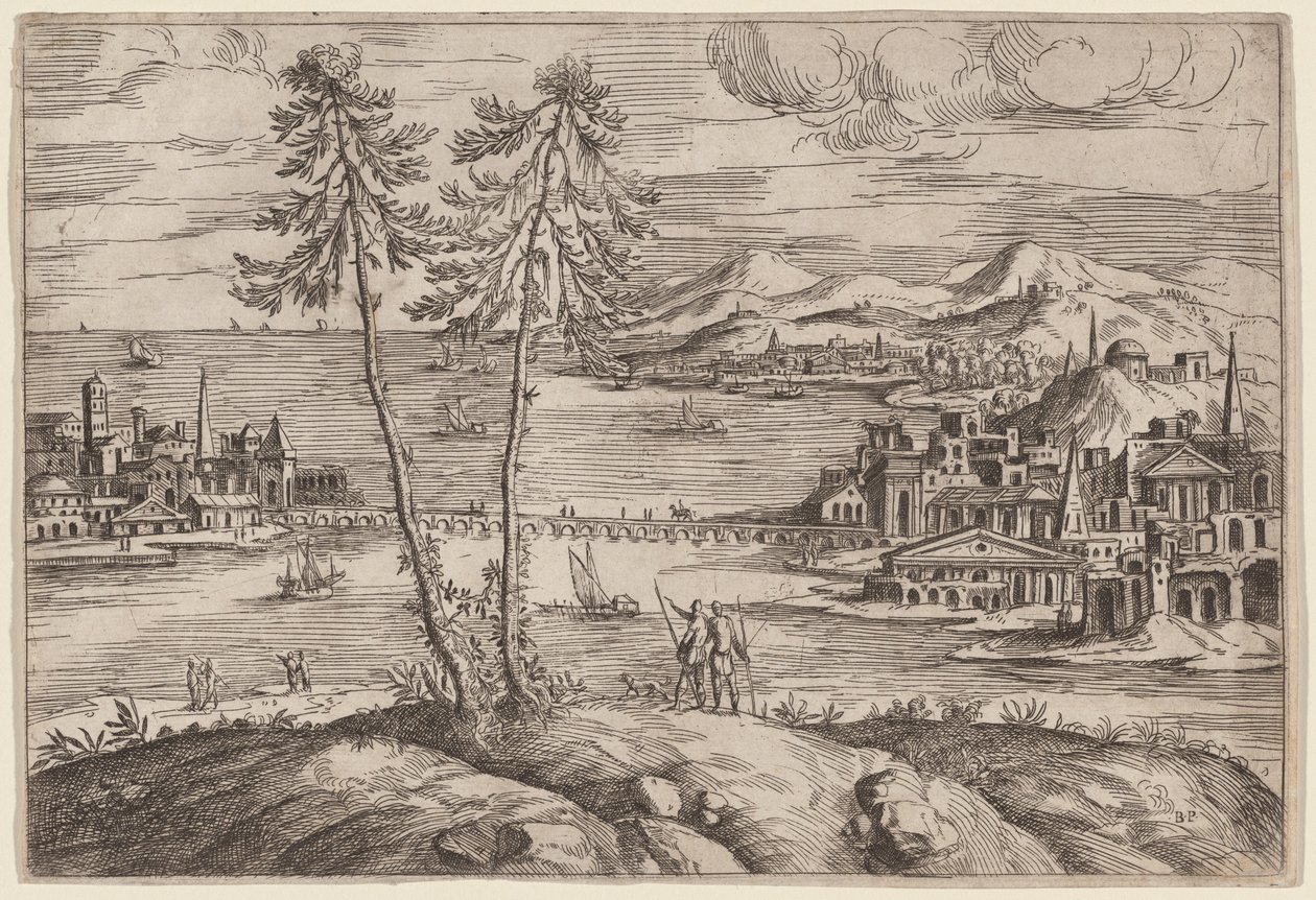 Landskap med to trær av Giovanni Battista Pittoni