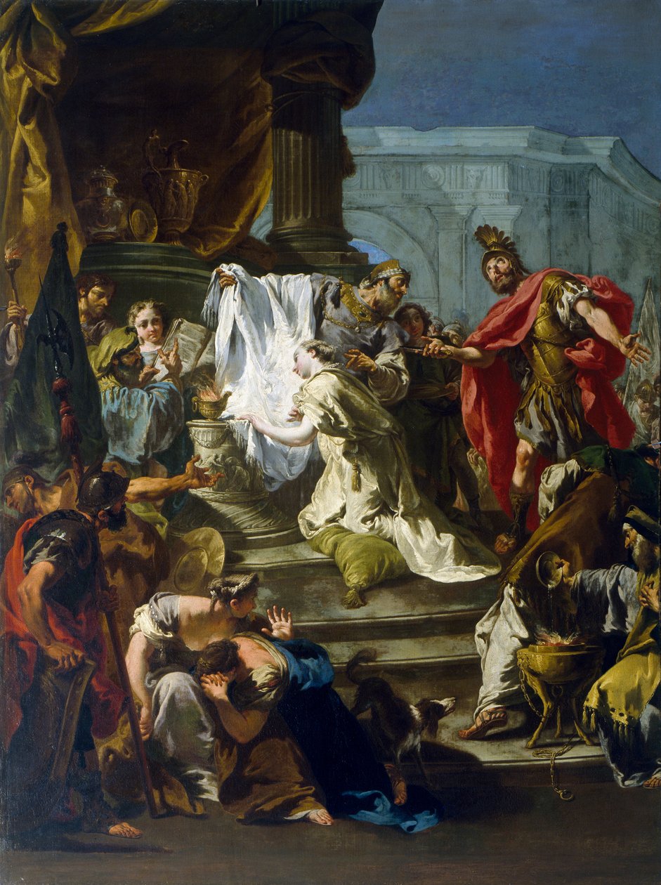 Offer av Jeftas datter, av Giovanni Battista Pittoni den yngre av Giovanni Battista Pittoni