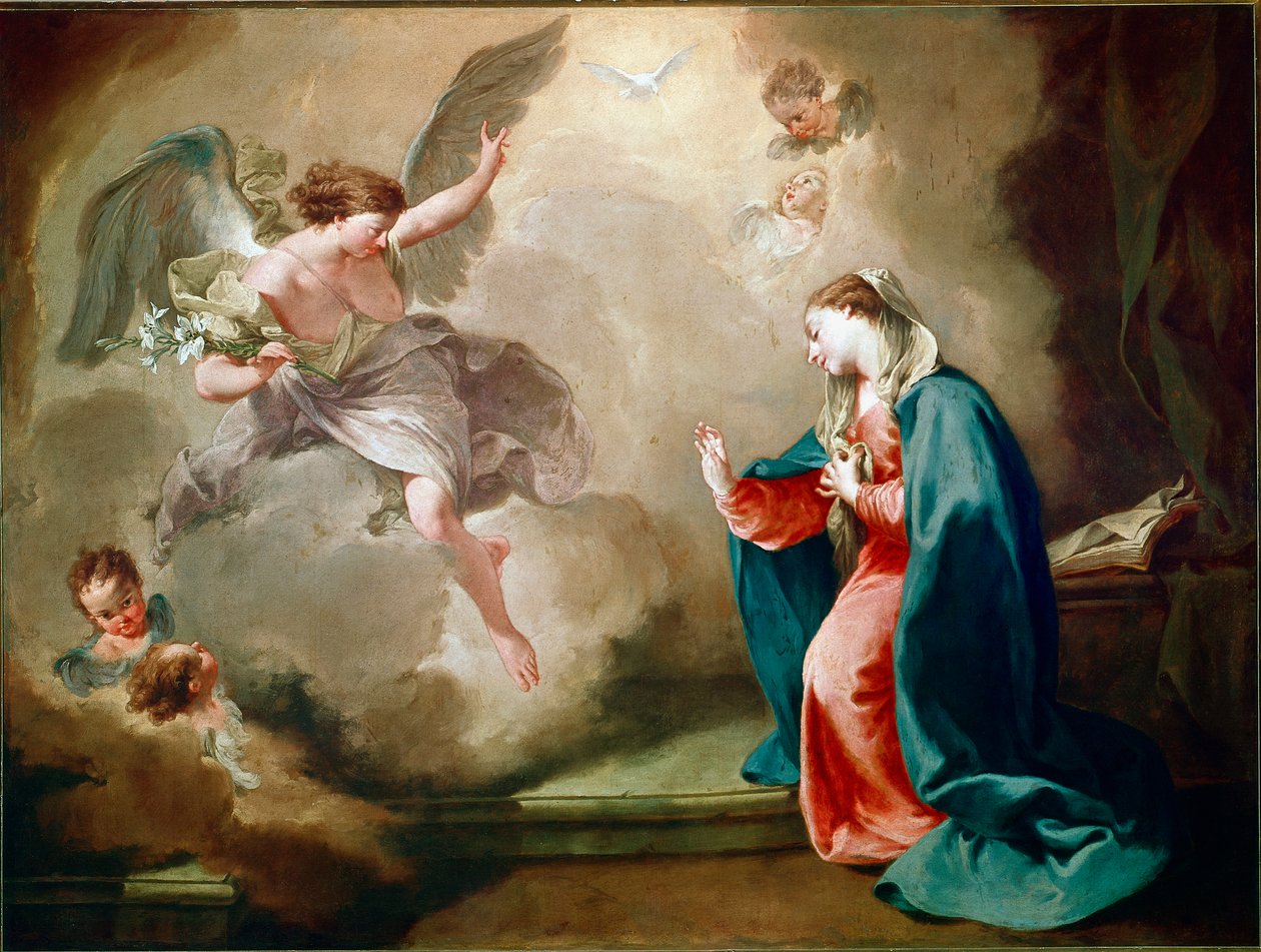 Bebudelsesmaleriet av Giambattista (Giovan Battista) (Giovanni Battista) Pittoni (1687-1767) av Giovanni Battista Pittoni