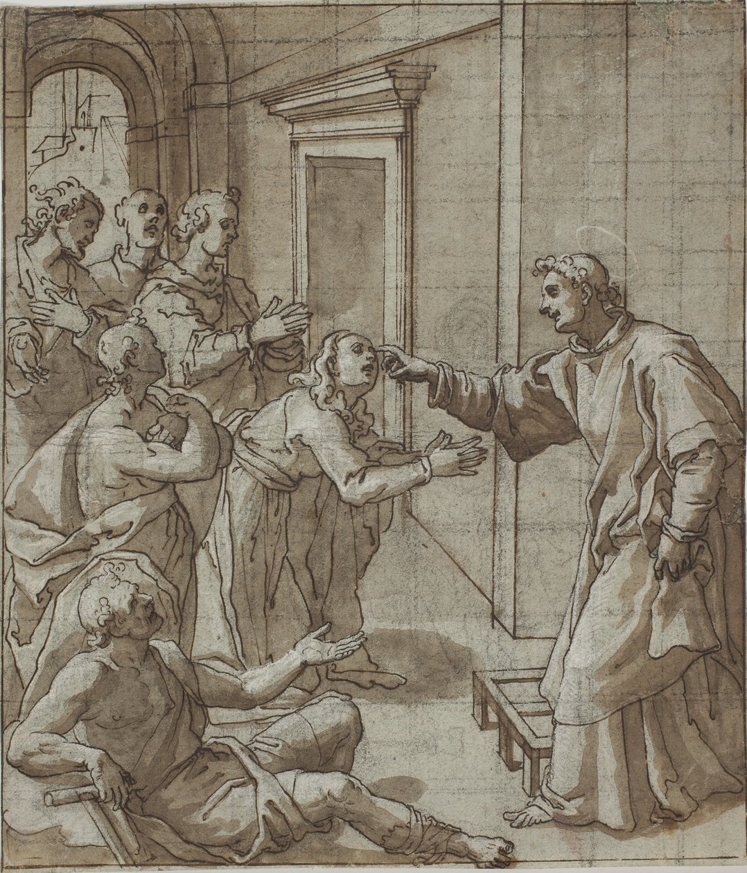St Lawrence helbreder blinde av Giovanni Battista Pozzi