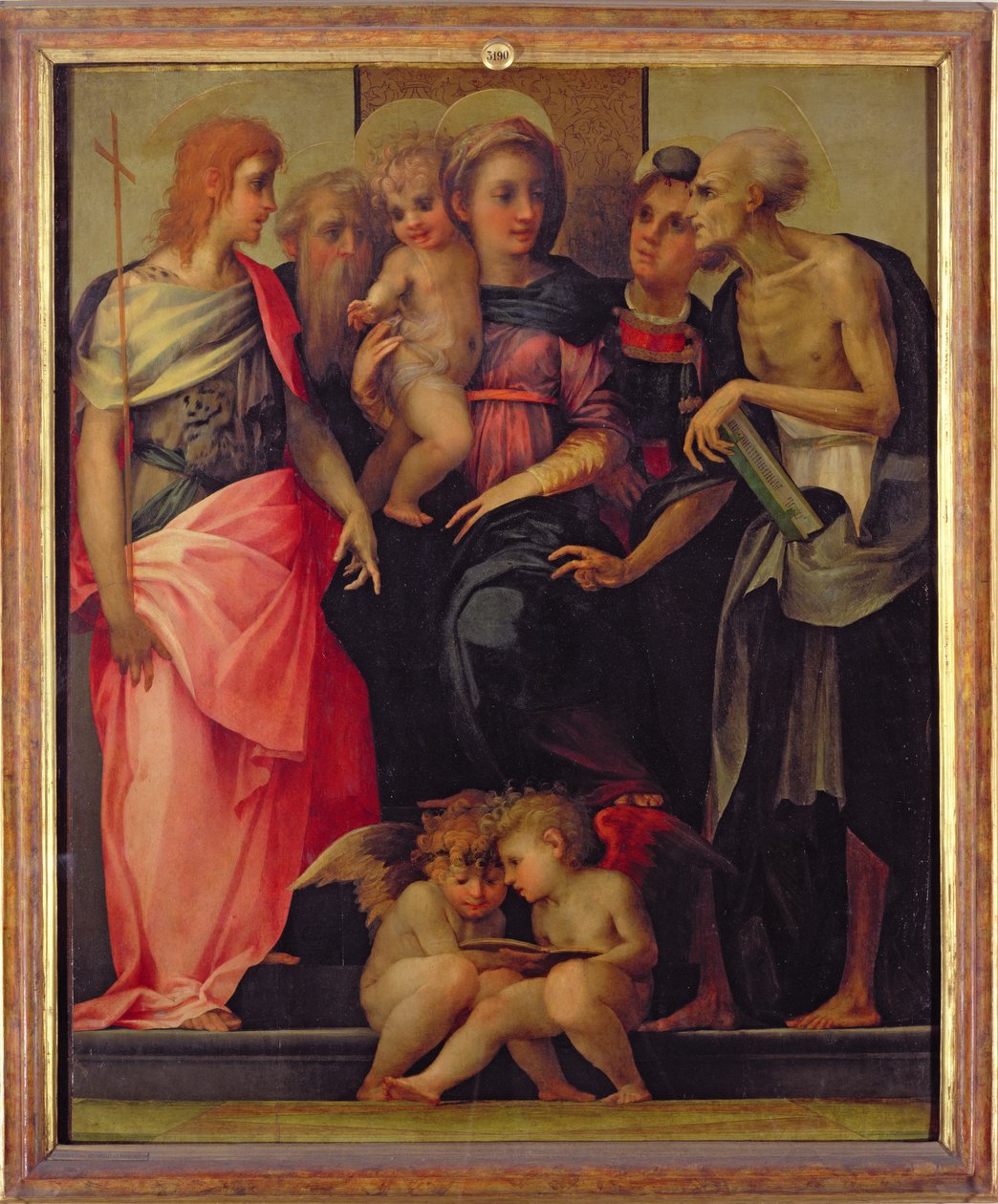 Madonna og barn med hellige, ca. 1518 (for detaljer se 75783) av Giovanni Battista Rosso Fiorentino