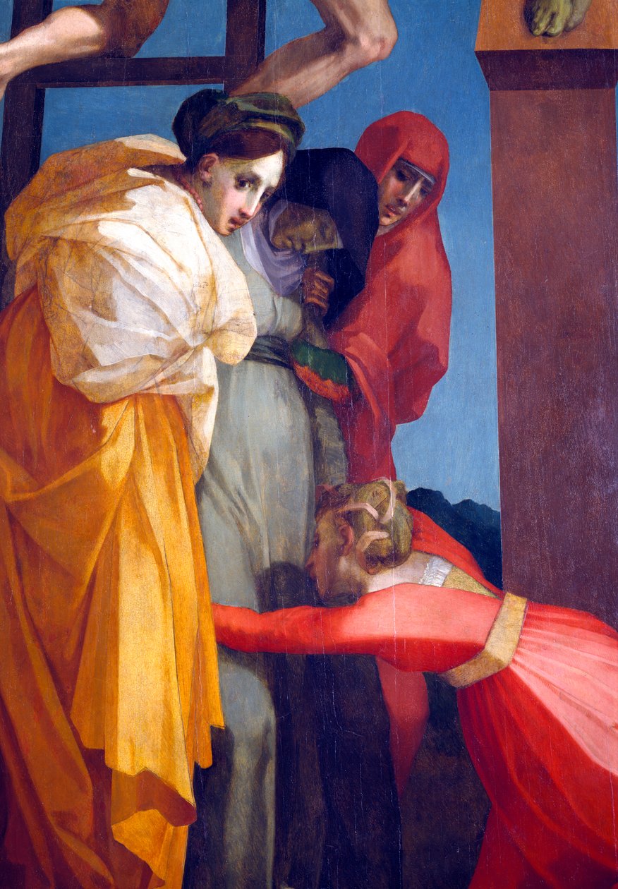 Nedstigningen fra korset, detalj av kvinnene, 1521 paneldetalj av 85135 av Giovanni Battista Rosso Fiorentino