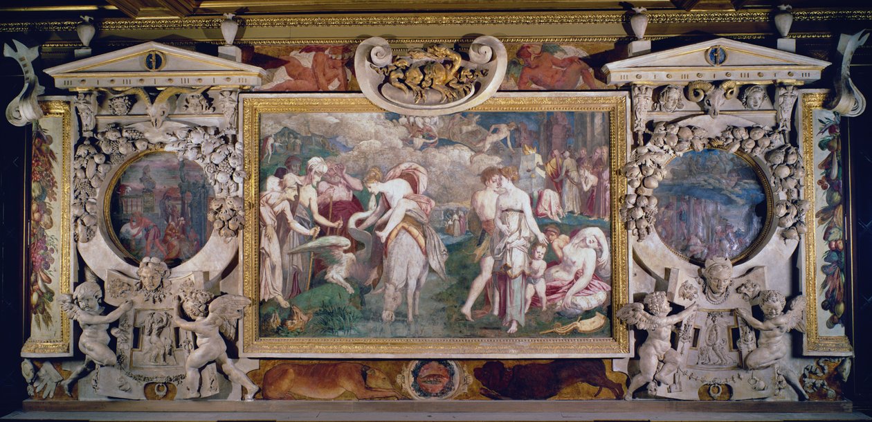 The Fountain of Youth, detalj av dekorativt opplegg i Gallery of Francis I, 1530-40 av Giovanni Battista Rosso Fiorentino