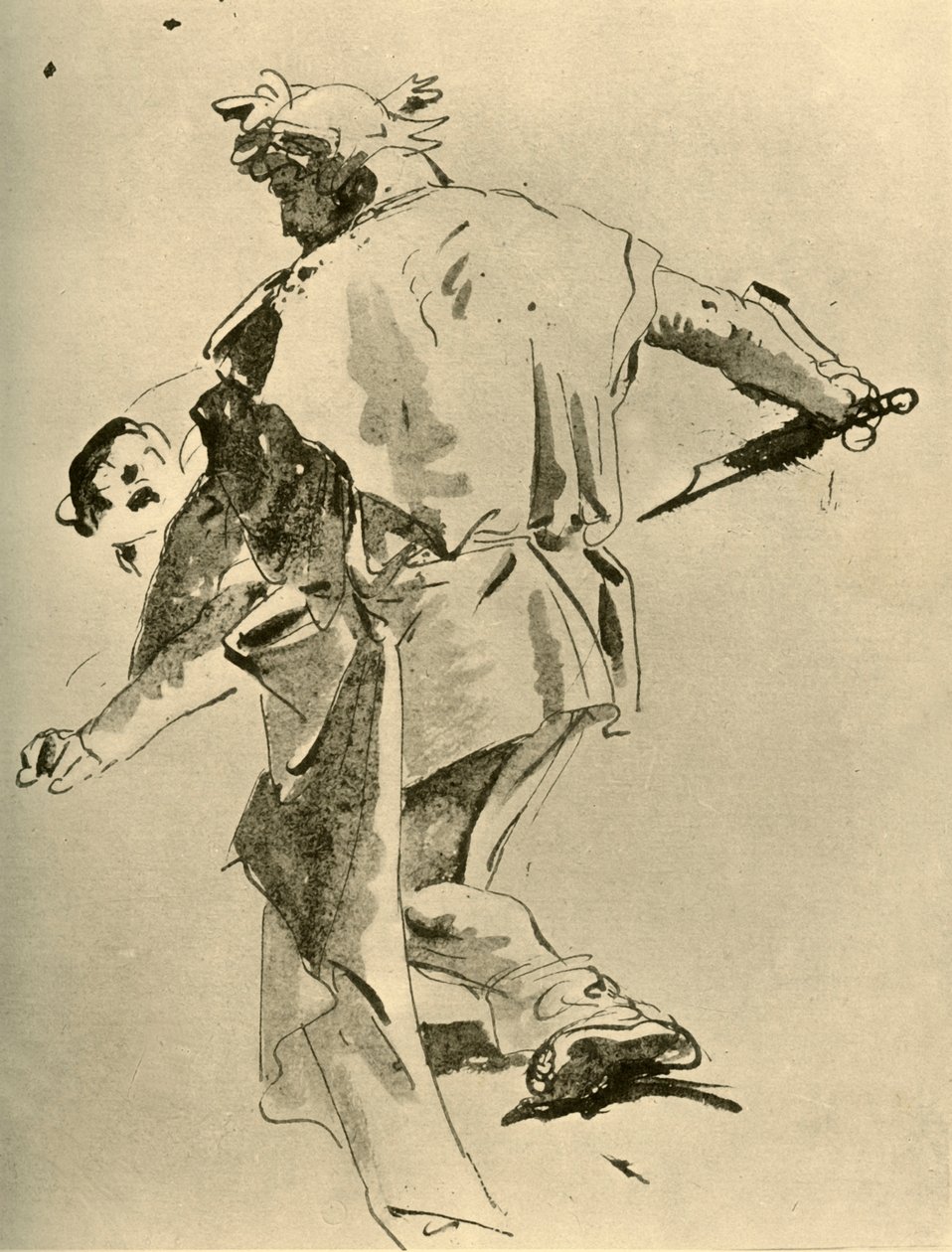En mann som knivstikker en gutt, midten av 1700-tallet, 1928 av Giovanni Battista Tiepolo