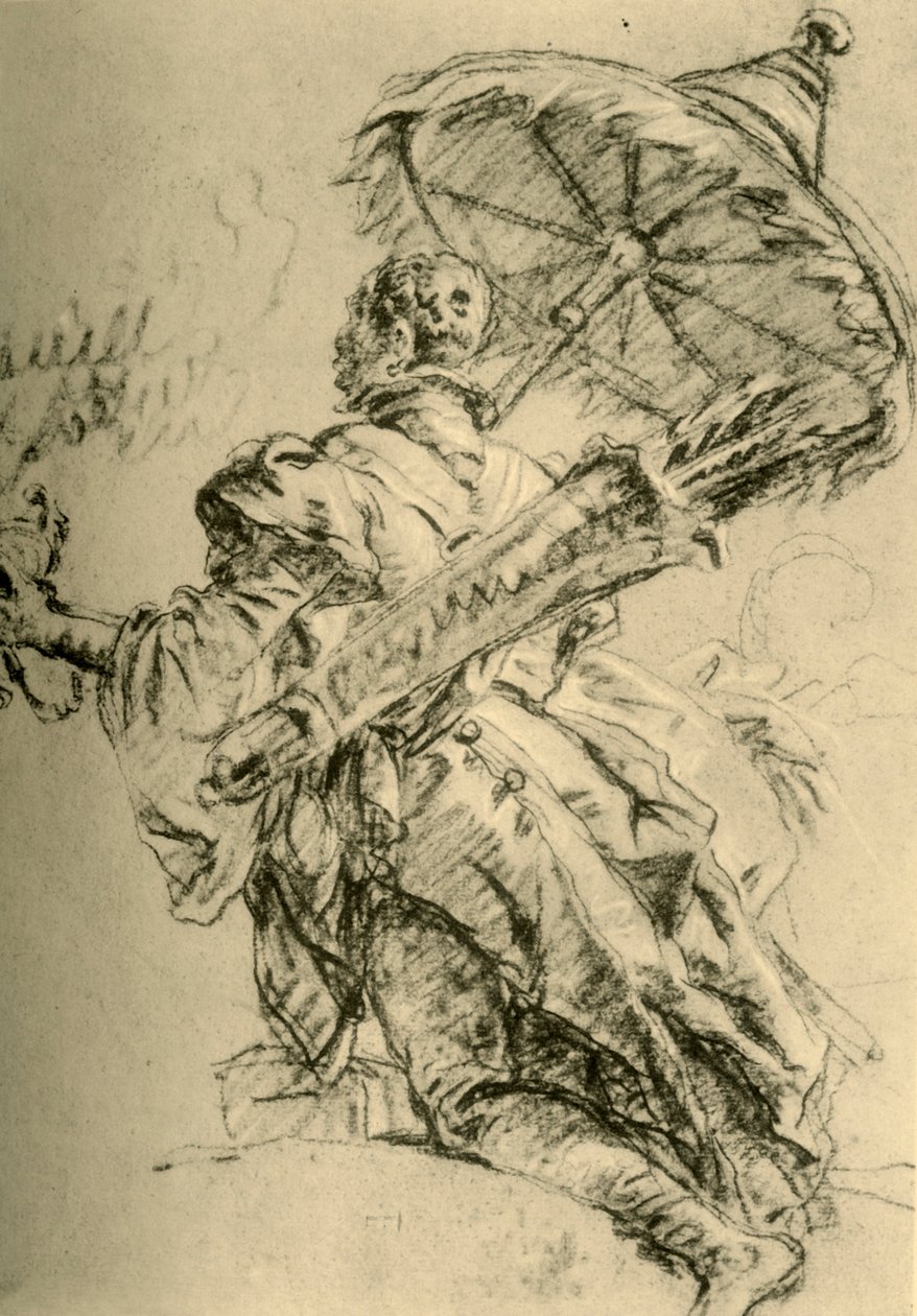 En maur med koker og solskjerm, 1752, 1928. av Giovanni Battista Tiepolo