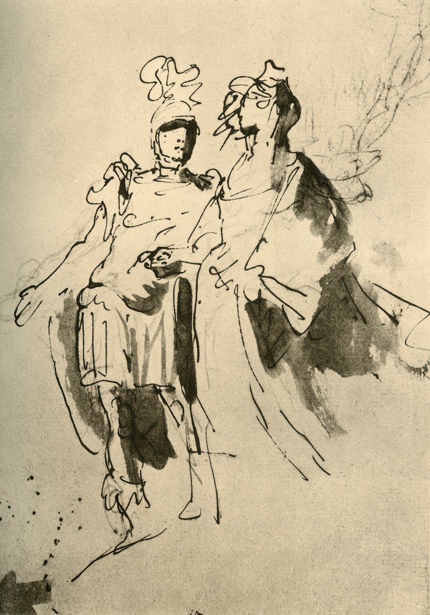 A Soldier and a Woman, tidlig på midten av 1700-tallet, 1928 av Giovanni Battista Tiepolo