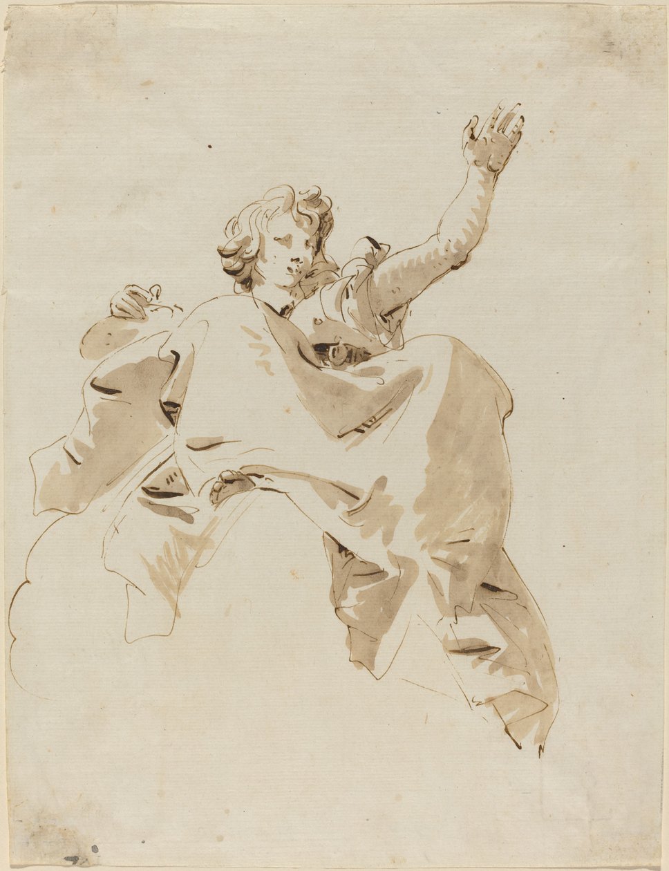 En kvinne som sitter på en sky, sett nedenfra av Giovanni Battista Tiepolo