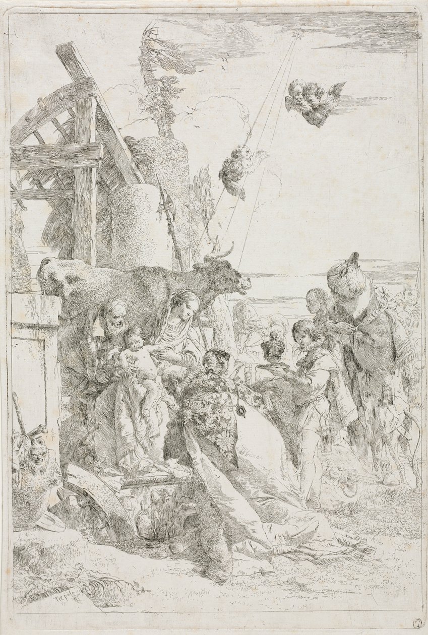 Tilbedelse av magiene av Giovanni Battista Tiepolo
