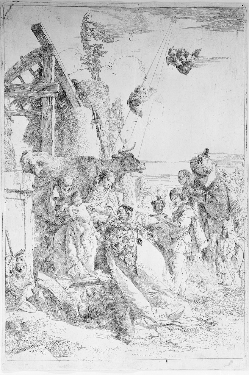 Tilbedelse av magi, ca. 1753 . av Giovanni Battista Tiepolo