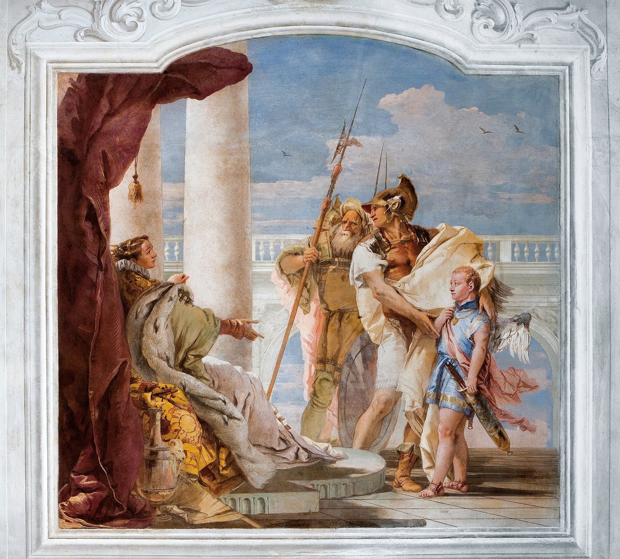 Aeneid presenterer Amor, forkledd som Ascanius, til Dido, fra Aeneidens rom i Palazzina, 1757 av Giovanni Battista Tiepolo