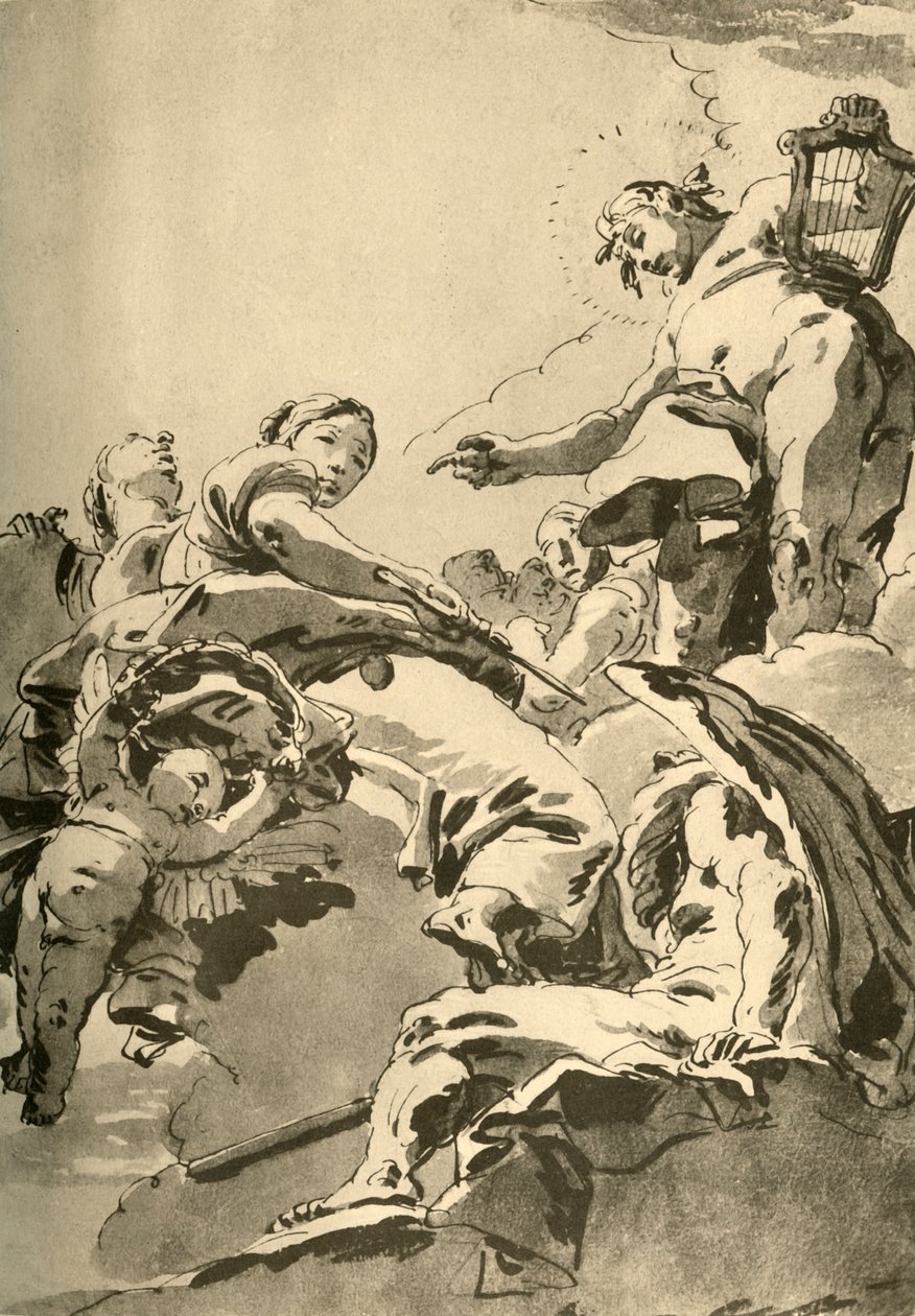 Apollo, Muses and Chronos, c1730, 1928 av Giovanni Battista Tiepolo
