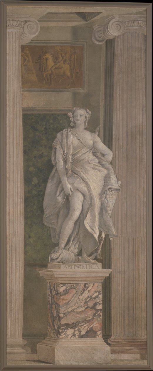 Aritmetikk, 1760 (freskomaleri overført til lerret) av Giovanni Battista Tiepolo