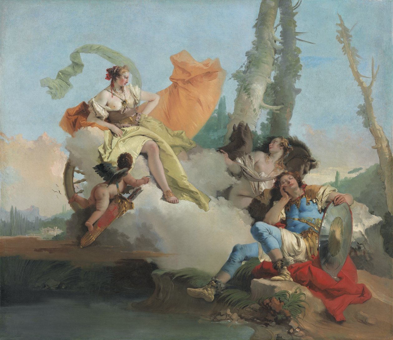 Armida møter den sovende Rinaldo, 1742-45 av Giovanni Battista Tiepolo