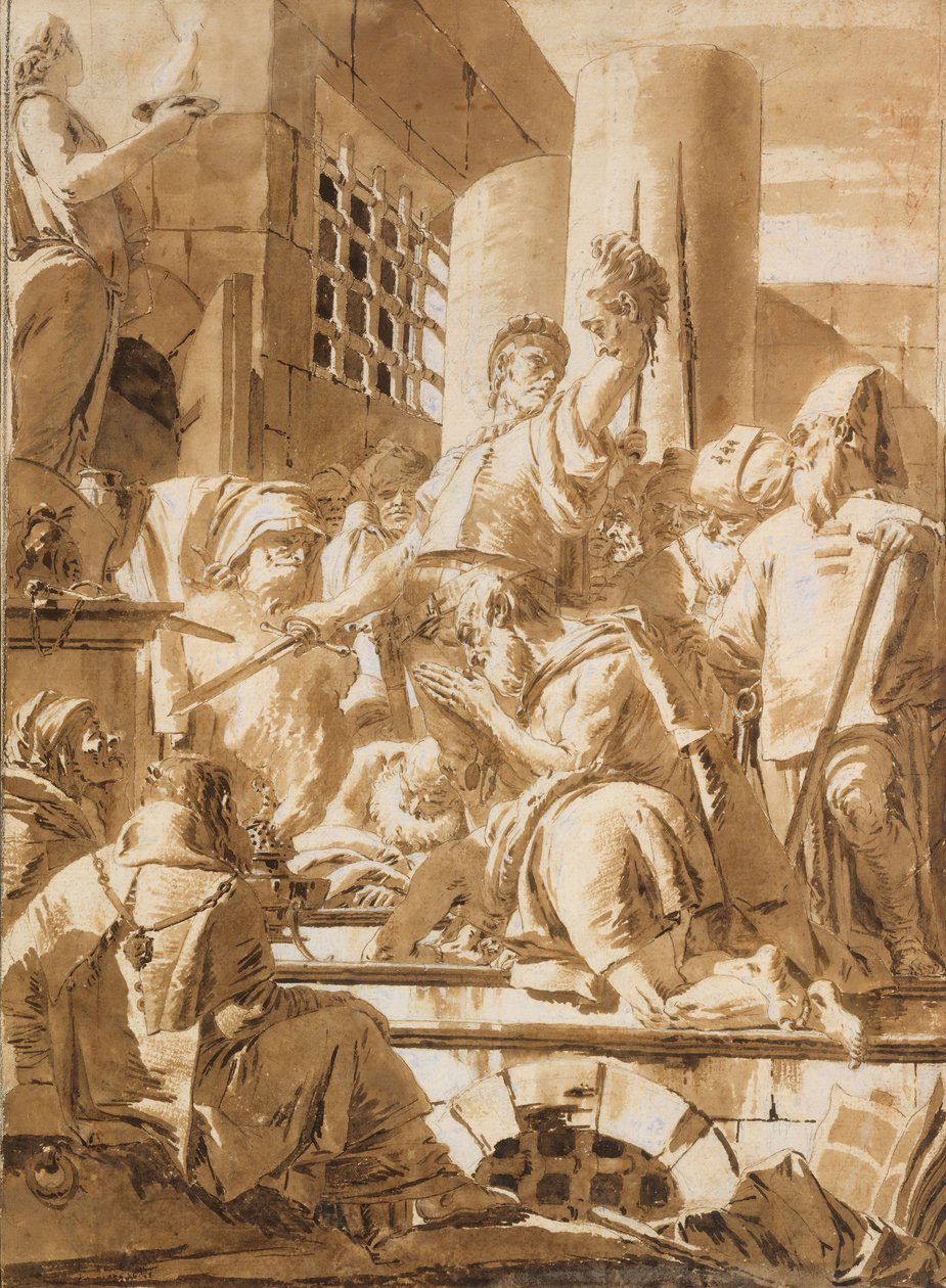 Halshugging av to mannlige hellige, 1696-1770. av Giovanni Battista Tiepolo