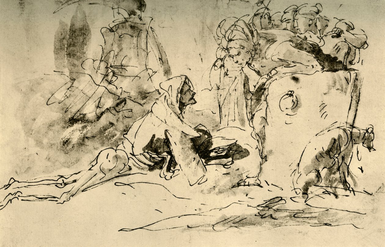 Capriccio, ca 1740-tallet, 1928 av Giovanni Battista Tiepolo