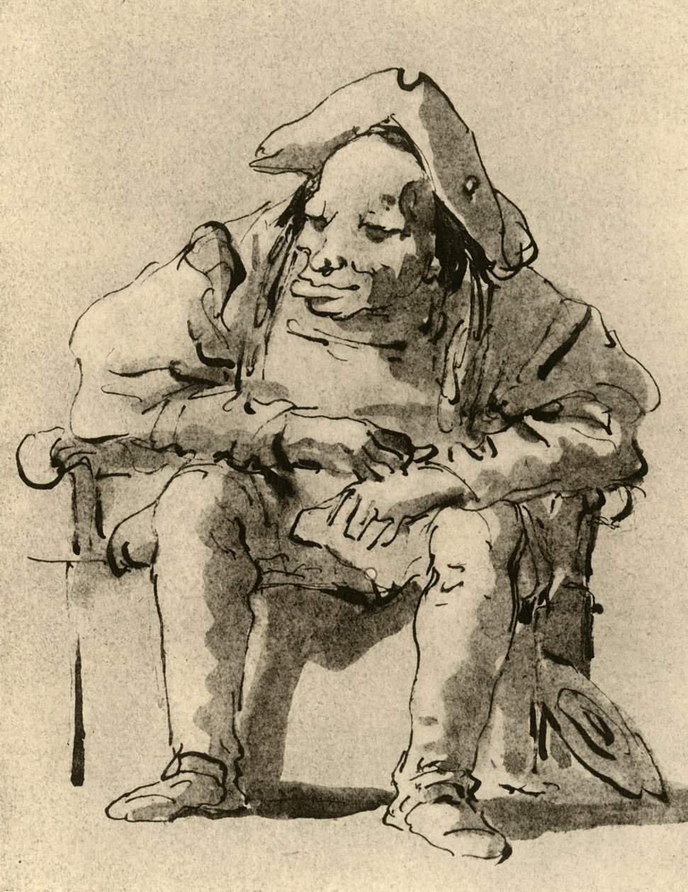 Karikatur av en sittende mann, midten av 1700-tallet, 1928 av Giovanni Battista Tiepolo