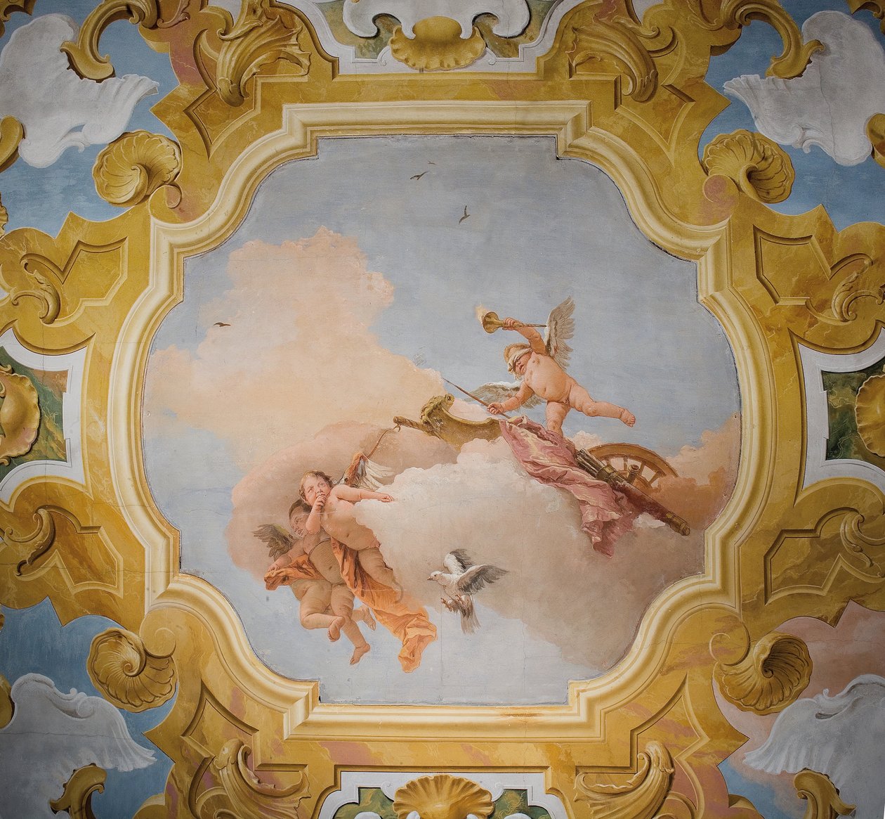 Taket i rommet til Orlando Furioso i Palazzina, 1757 av Giovanni Battista Tiepolo