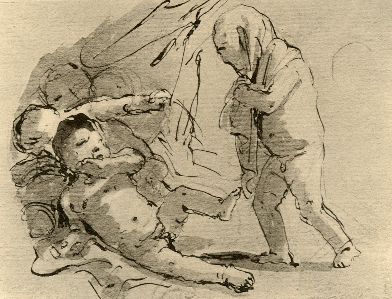 Amor skremmer andre barn, c1757, 1928 av Giovanni Battista Tiepolo
