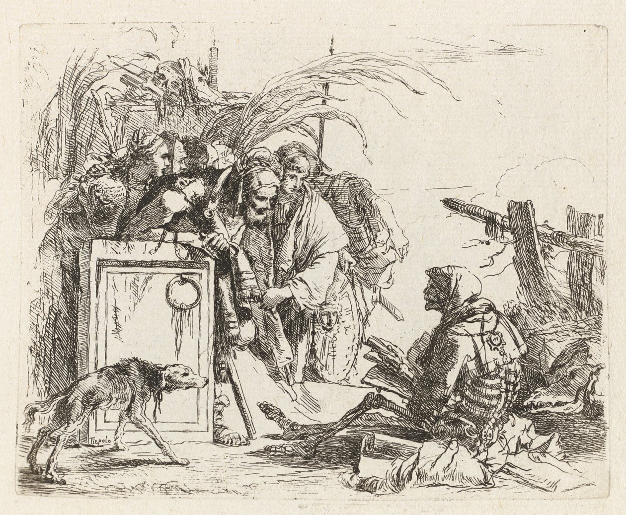 Death Giving Audience, fra Vari capricci (Various Capriccios) av Giovanni Battista Tiepolo