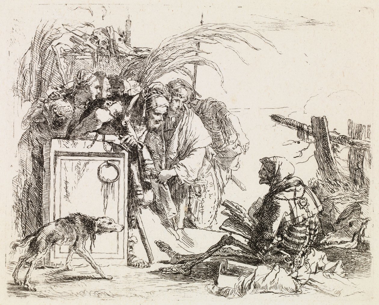 Døden holder audiens, fra Vari Capricci av Giovanni Battista Tiepolo