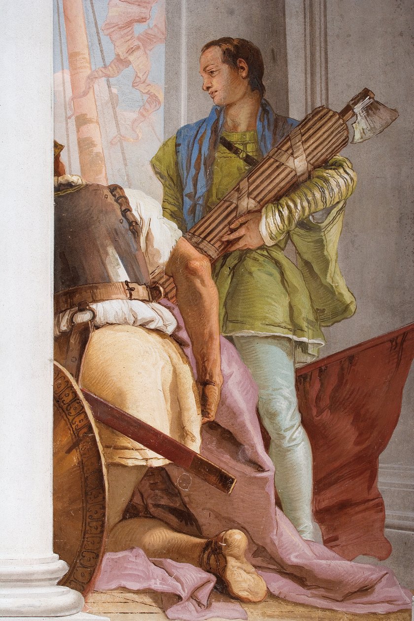 Detalj av den greske flåten i Aulis, fra inngangshallen i Palazzina, 1757 (freso) av Giovanni Battista Tiepolo