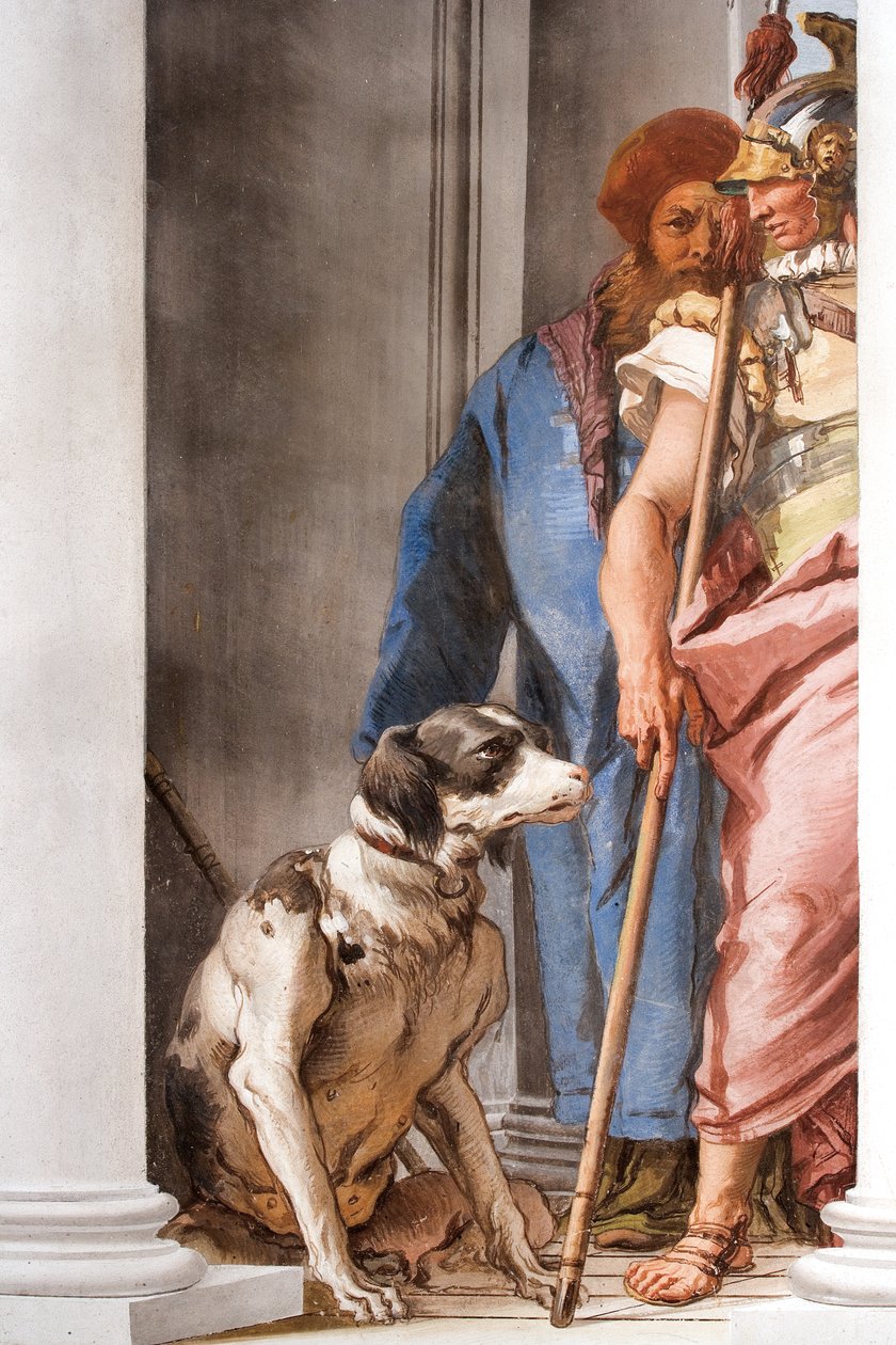 Detalj av den greske flåten i Aulis, fra inngangshallen i Palazzina, 1757 av Giovanni Battista Tiepolo