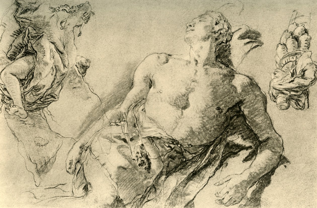 Detaljstudie for Hyacinth i Bückeburg., c1752, 1928 av Giovanni Battista Tiepolo