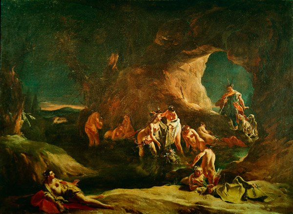 Diana og Acteon, ca. 1720-21 av Giovanni Battista Tiepolo