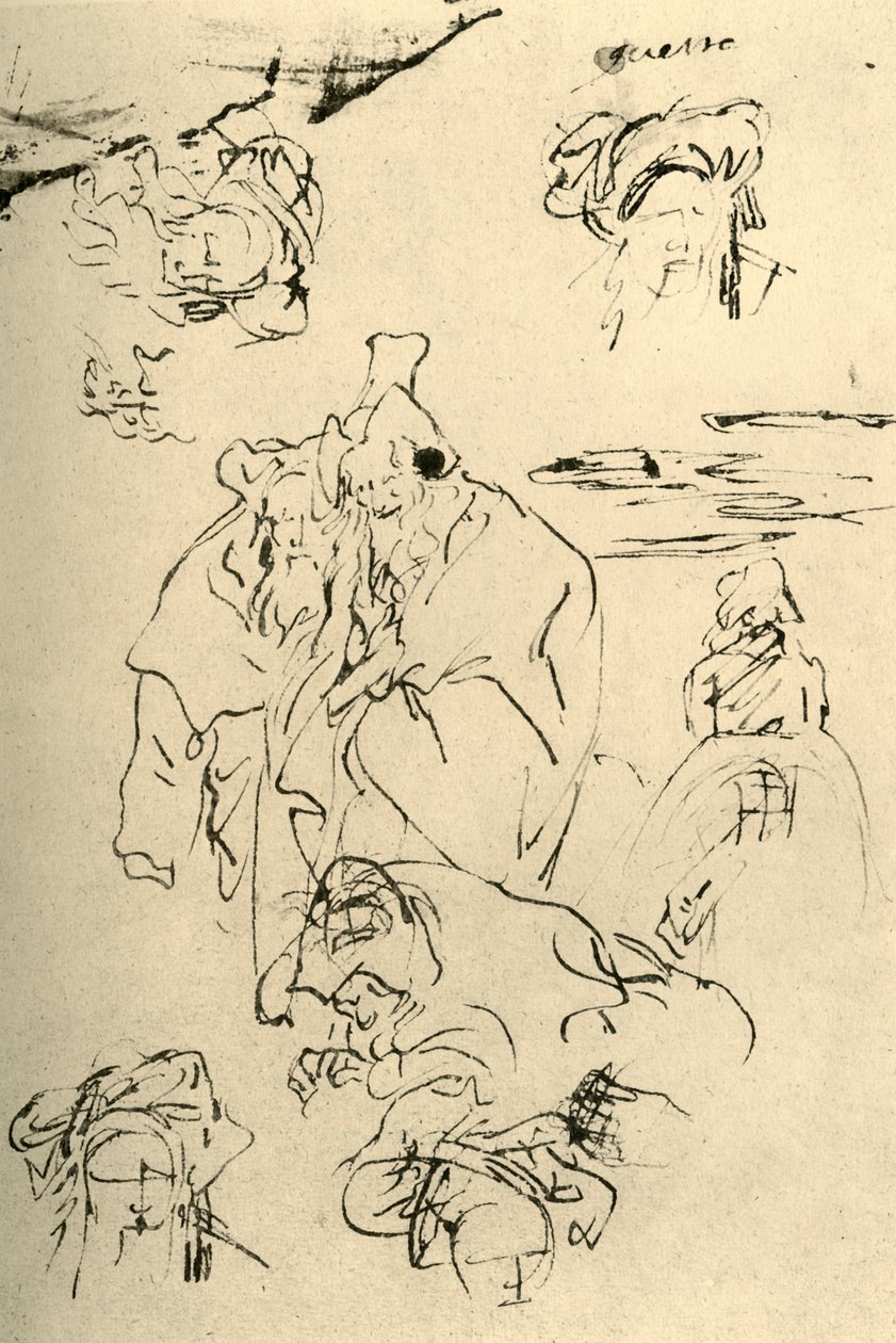 Figurer og hoder av orientalere, midten av 1700-tallet, 1928 av Giovanni Battista Tiepolo