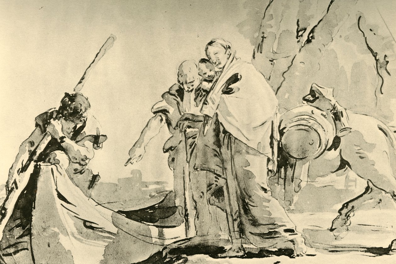 Fly til Egypt, før 1752, 1928 av Giovanni Battista Tiepolo