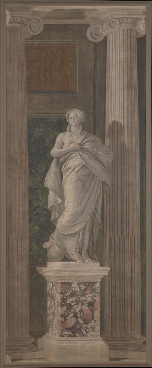 Grammatikk, 1760 (freskomaleri overført til lerret) av Giovanni Battista Tiepolo