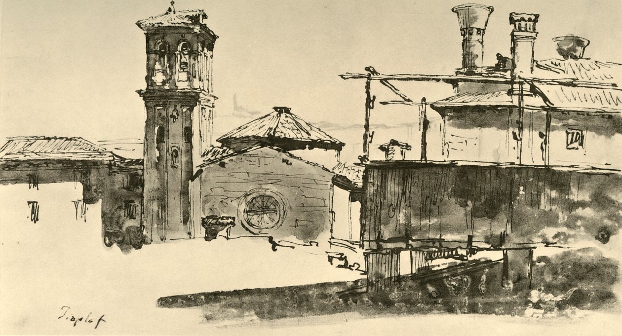Gruppe av bygninger, midten av 1700-tallet, 1928 av Giovanni Battista Tiepolo