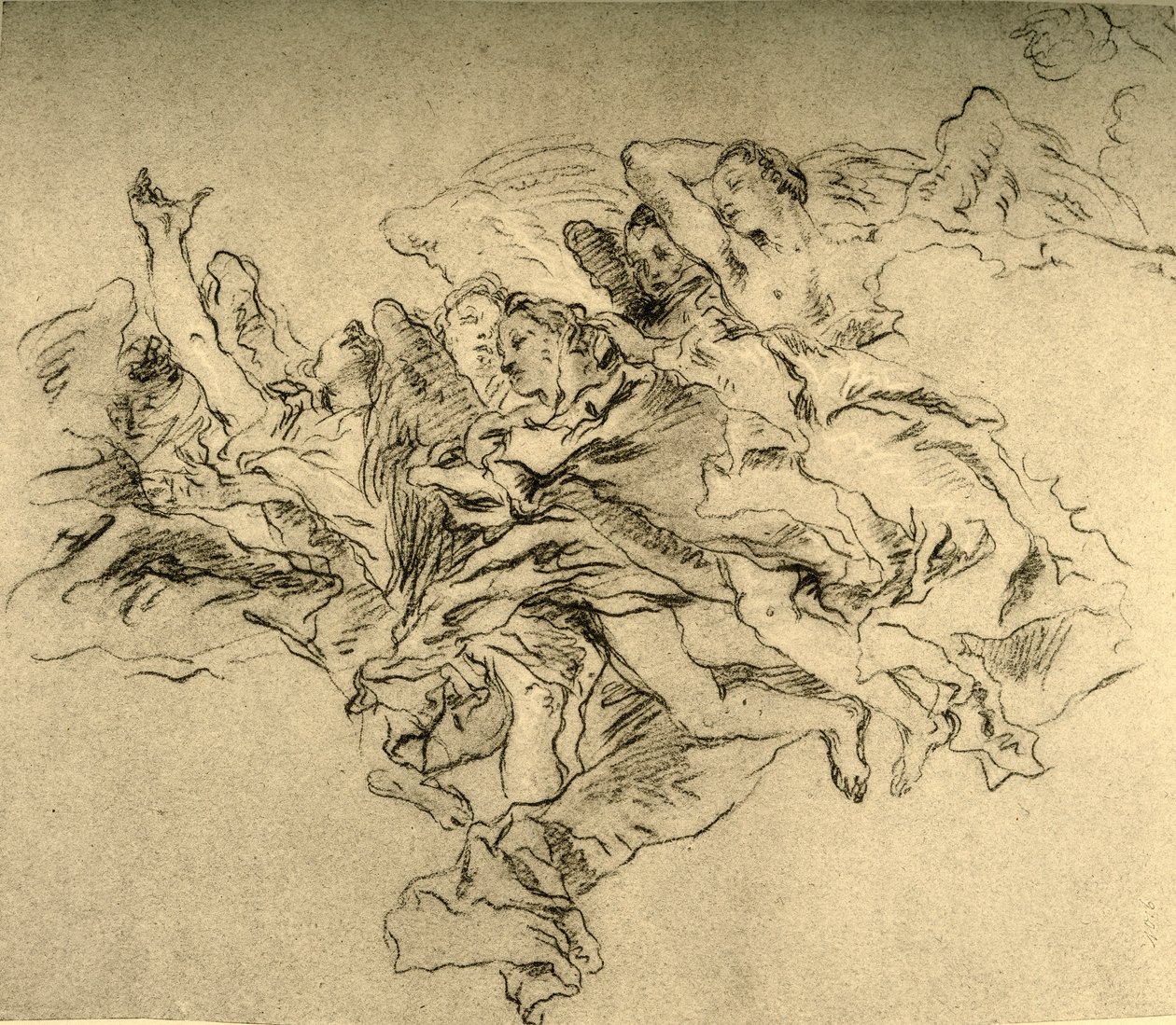 Gruppe av svevende engler, c1755, 1928 av Giovanni Battista Tiepolo