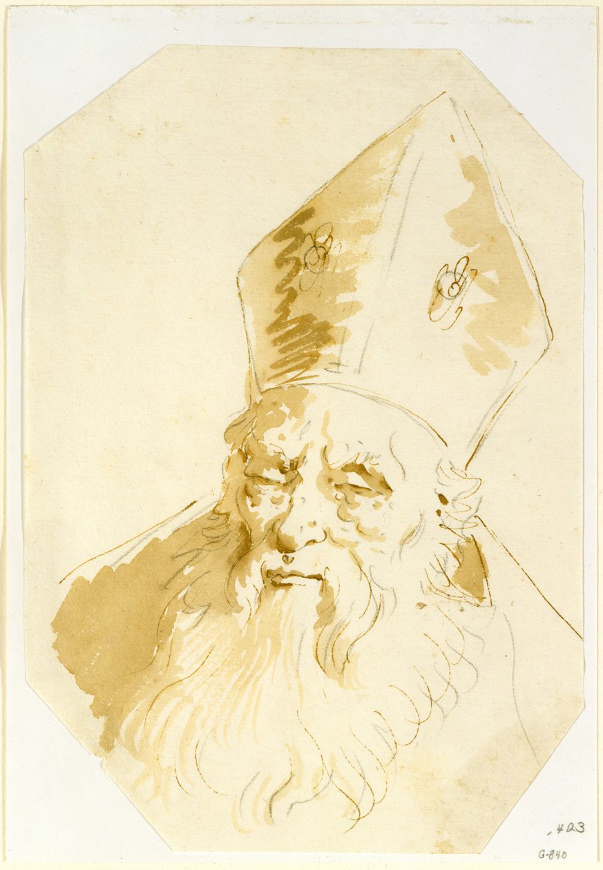Hode av en biskop av Giovanni Battista Tiepolo
