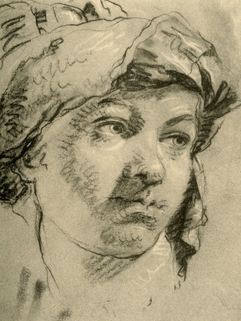 Head of a Girl with a Turban, midten av 1700-tallet, 1928 av Giovanni Battista Tiepolo