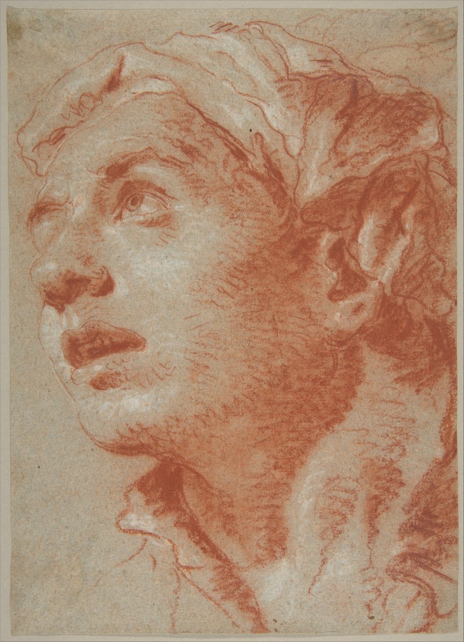 Hode av en ung mann i trekvart profil av Giovanni Battista Tiepolo