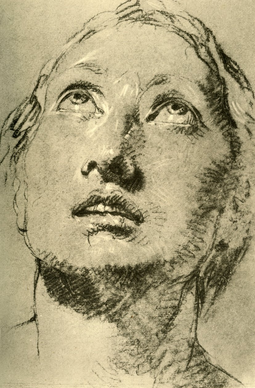Leder for en ung kvinne, ser opp, c1755, 1928 av Giovanni Battista Tiepolo