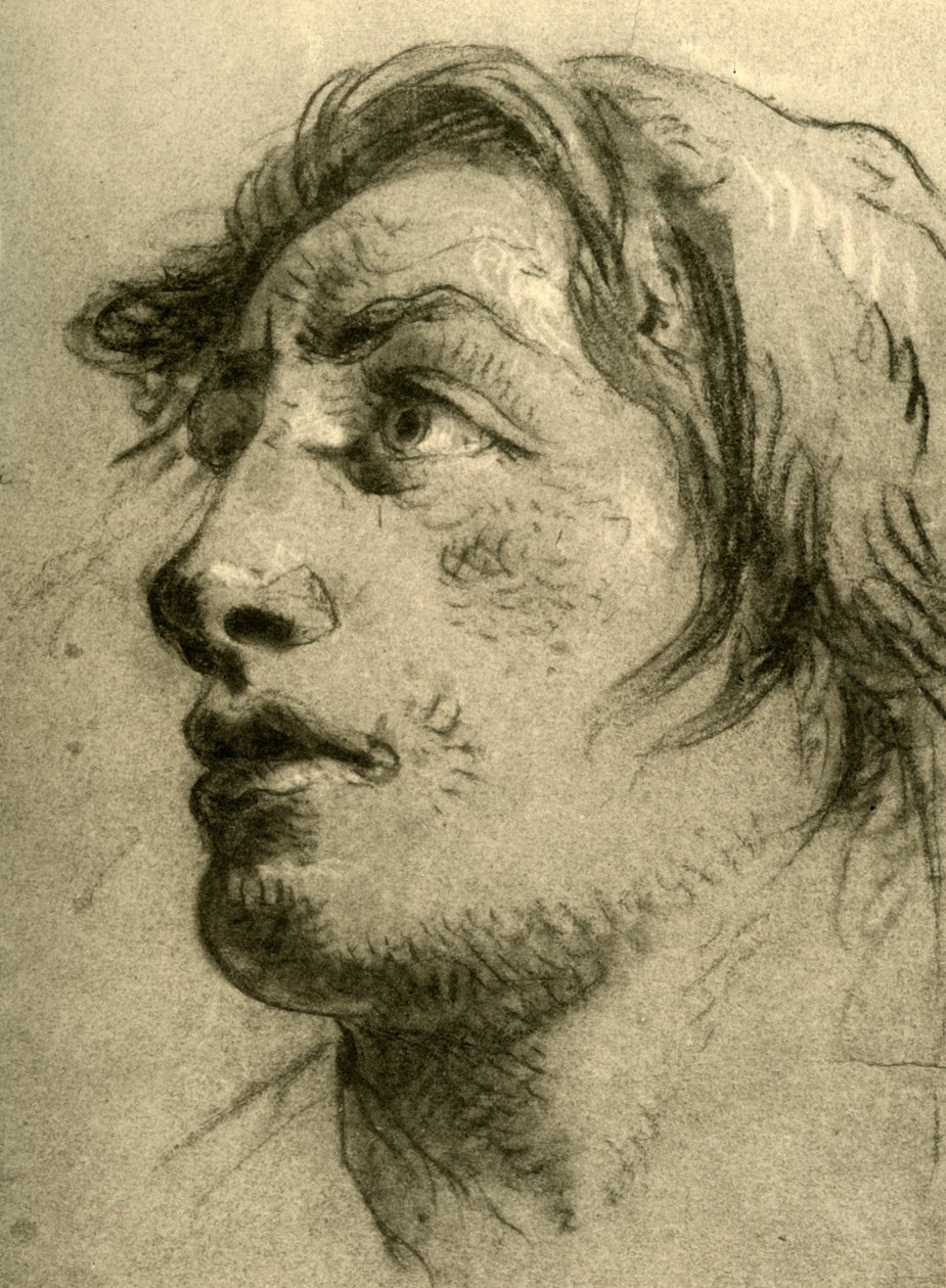 Leder for en ungdom, nesten i profil og ser opp, midten av 1700-tallet, 1928 av Giovanni Battista Tiepolo