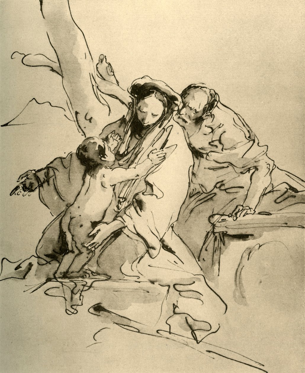 Holy Family, midten av 1700-tallet, 1928 av Giovanni Battista Tiepolo