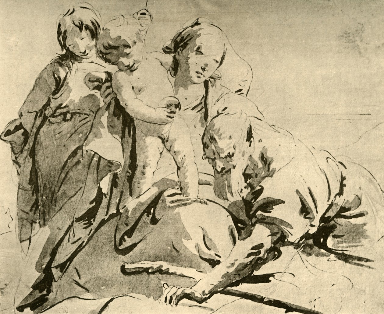 Holy Family, midten av 1700-tallet, 1928 av Giovanni Battista Tiepolo