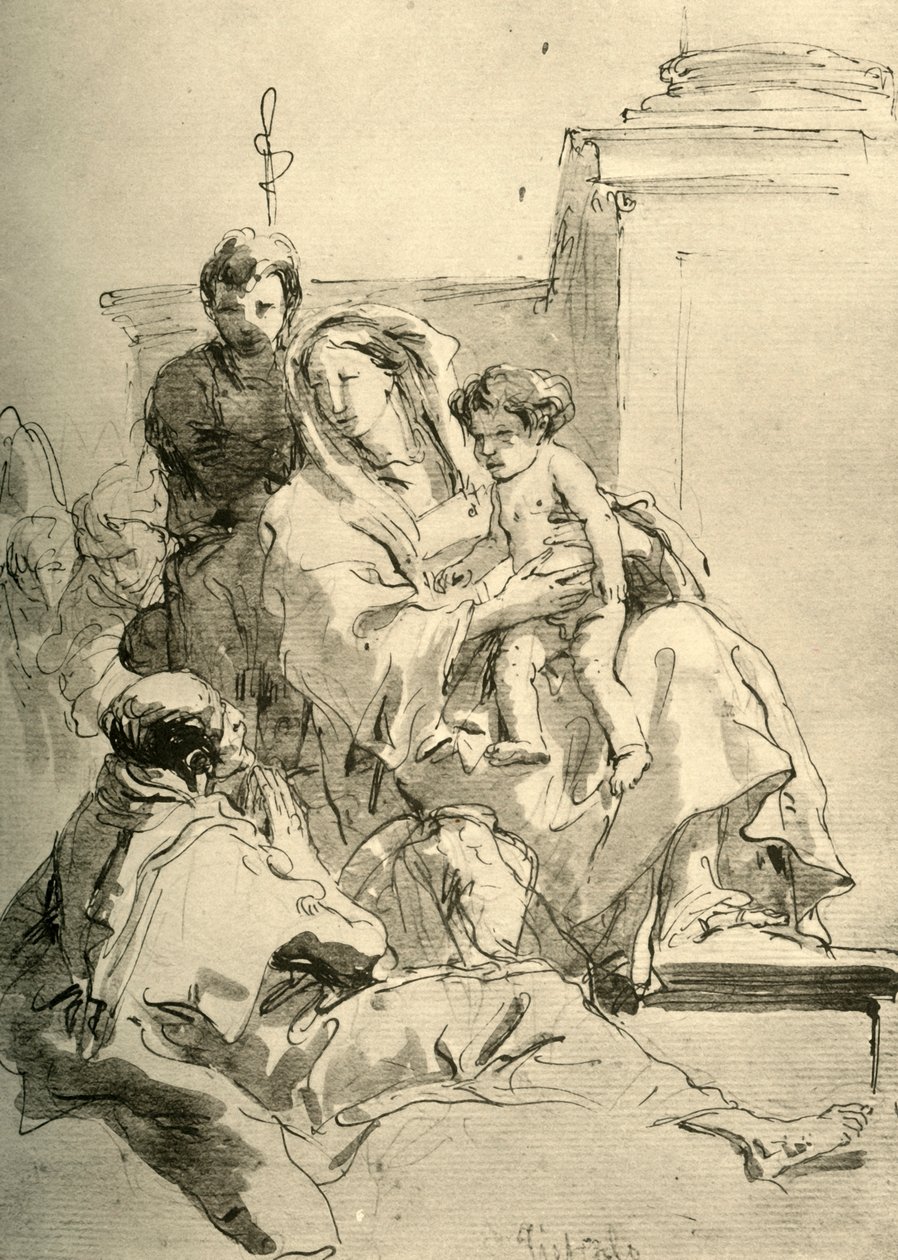 Holy Family, midten av 1700-tallet, 1928 av Giovanni Battista Tiepolo