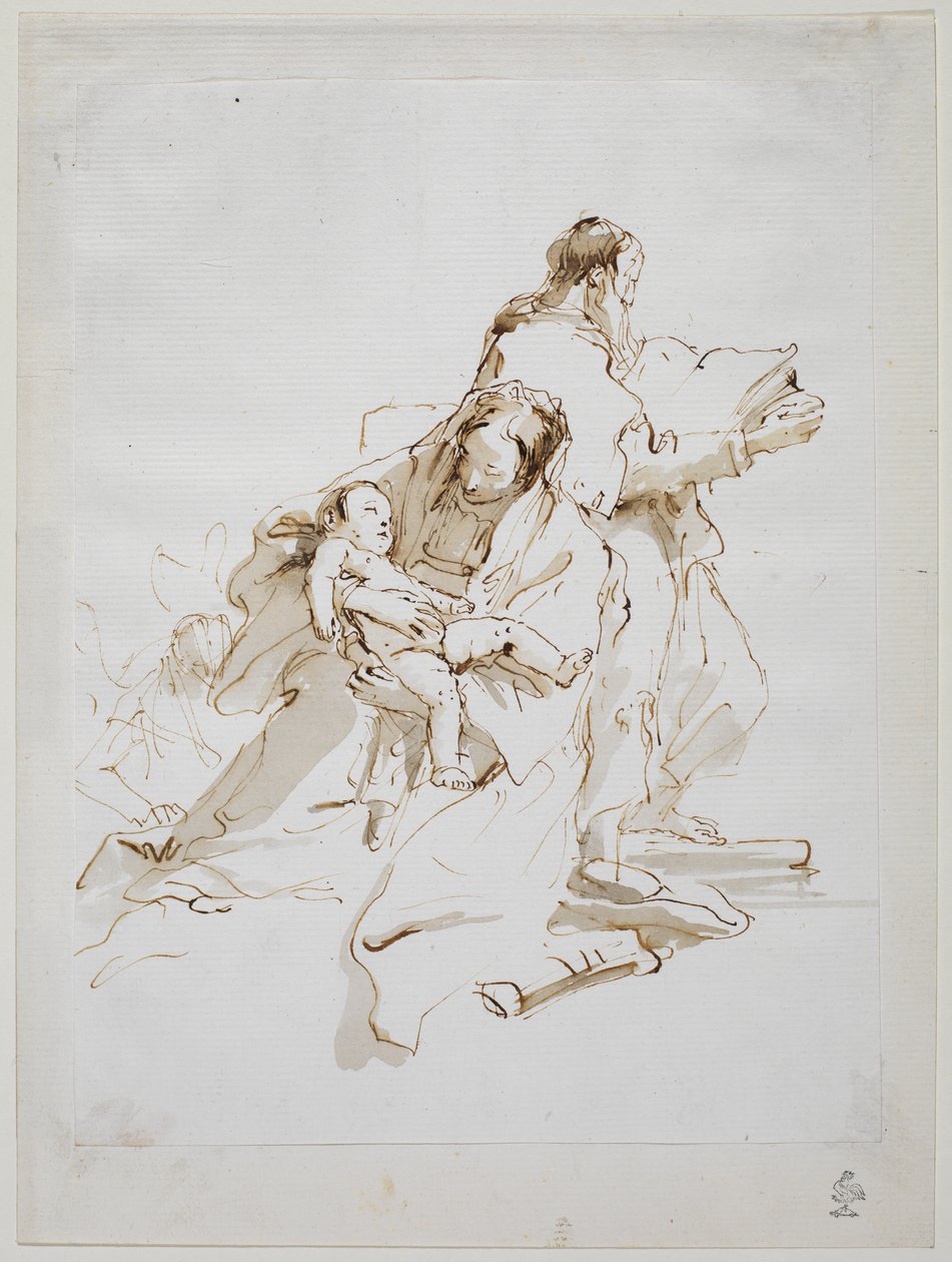Hellig familie med Saint Joseph Reading, 1757 ca av Giovanni Battista Tiepolo