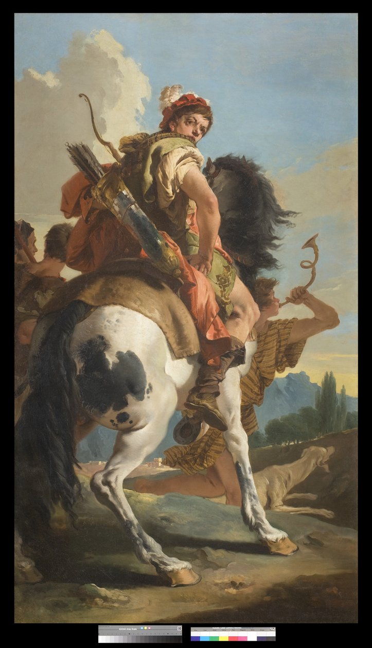 Jeger til hest, 1718-30 av Giovanni Battista Tiepolo